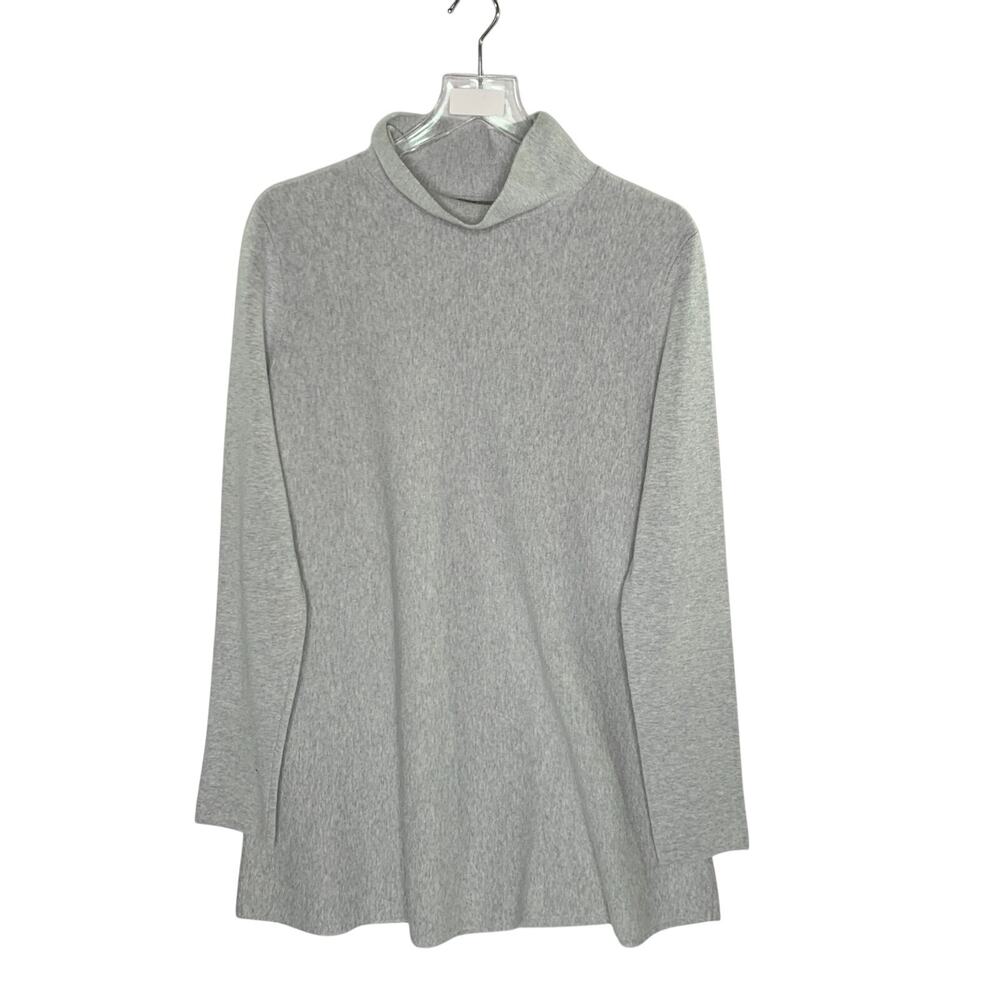 COS A Line Milano Knit Jumper Sweater S Gray Cotton Turtleneck Tunic *flaw